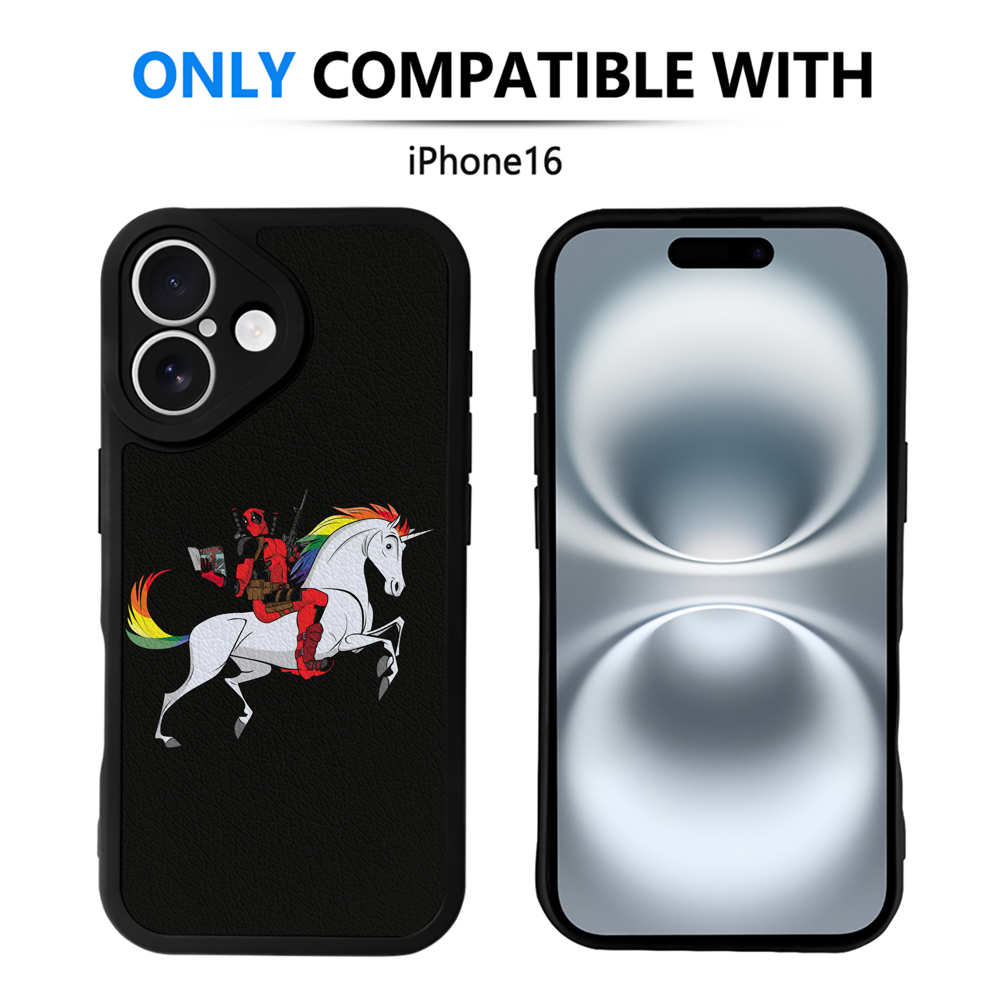 （画像用） Deadpool デッドプール 【iPhone 16シリーズ対応】シリコンスマホケース（レザー調） 材質：シリコン